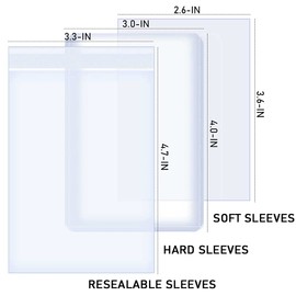 100 ct Toploaders Trading Card Sleeves Holder, Hard Plastic Top Loaders Penny Card Sleeves Card Protectors Fit for Baseball Cards, MTG, Yugioh Card (Include 100 Thick Sleeves & 200 Soft Sleeves)