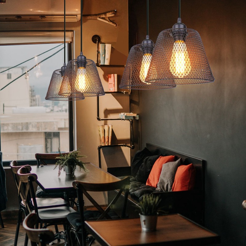 Wrought Iron Pendant Light Nordic Innovative LED Hanging Lamp Living