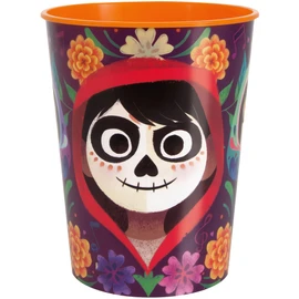 Multicolor Plastic Disney Coco Stadium Cup (16oz) 1 Count - Vibrant, Fun, & Durable, Perfect for Kids Parties & Disney Themed Celebrations