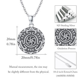 OHAYOO Hekate Necklace 925 Sterling Silver Triple Moon Goddess Necklace Hecate Pendant Necklace Hecate Wheel Necklace Hecate Amulet Jewellery Gifts for Men and Women, Sterling Silver, Zircon