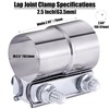 Vitonsbay 2.5 Inch Exhaust Clamp, 2 1/2 inch Lap Joint