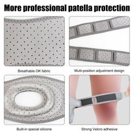 Pack of 2 Wellnee Knee Bandage Patella Knee Brace Knee Support Men Knee Support Relieves Knee Pain Suitable for Outdoor Sports, Climbing, Jumping