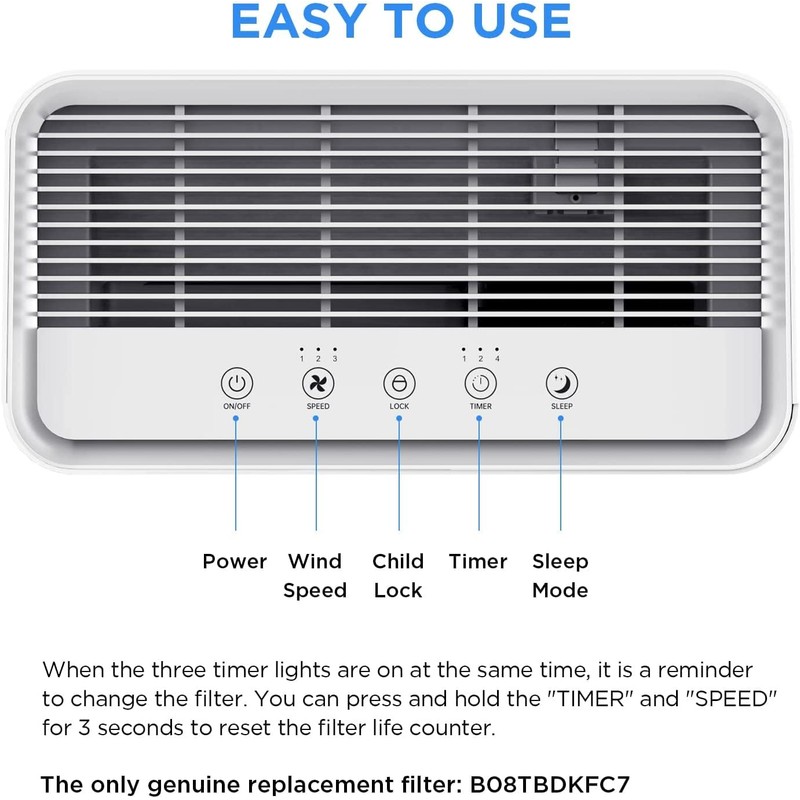 MOOKA H13 True HEPA Air Purifier Replacement Filter With Activated