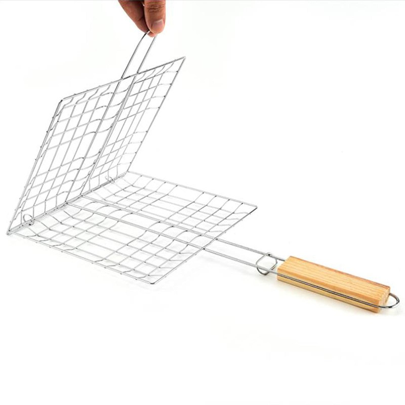 Ashuxxn Set of 2 Barbecue Grill Mesh Grill Basket with