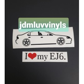 Honda I love my Ferio Sedan 96-00 Sticker decal JDM Honda Civic B18 B16 sir EK ej6