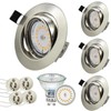 HiBay 4X Downlights GU10 Brushed Chrome Recessed Ceiling Light 30°Titlable
