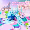 Ancitoy Unicorn Race Track Car Set for Kids, Flexible DIY