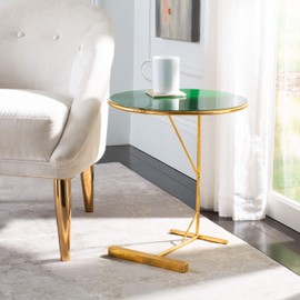 Safavieh Home Sionne Hunter Green and Gold Round C Table