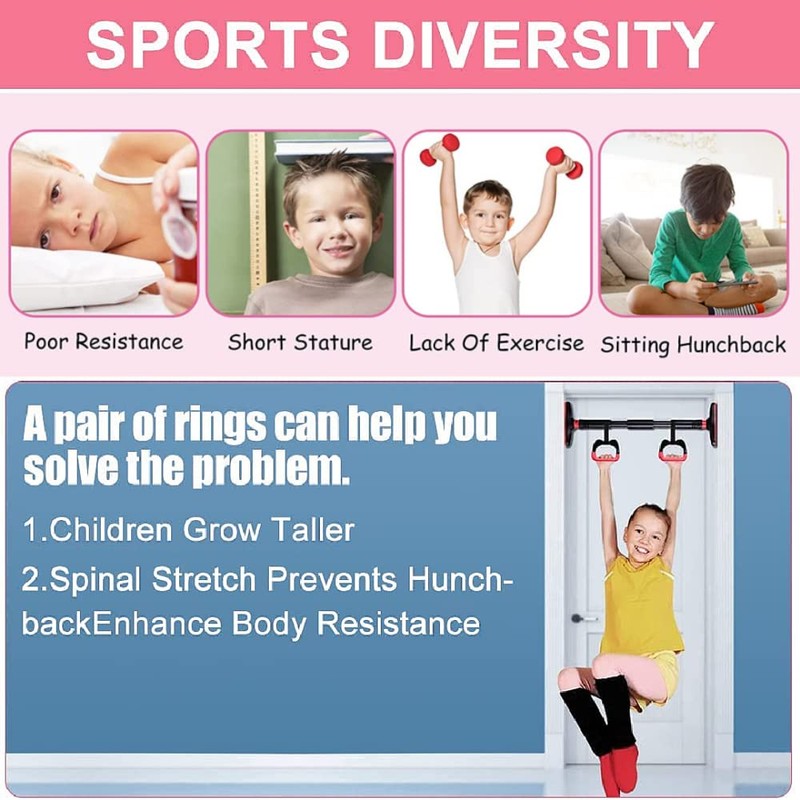 Gymnastics Rings for Kids Home Exercise Rings Pull Up Rings