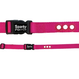 Sparky Pet Co Dog Fence E Collar Receiver Heavy Duty Nylon 1" 3 Consecutive Hole Strap for All e Collar Systems Raspberry