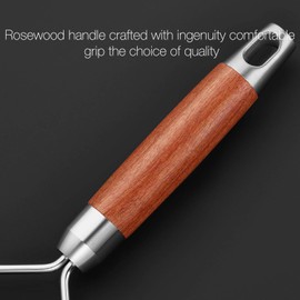 KULUNER Professional-Grade Lemon Zester with Ultra-Coarse Blades, Heavy-Duty Cheese/Vegetable Grater, Solid Wood Handle Design - Rust-Resistant Durable, Essential Kitchen Tool (B1)