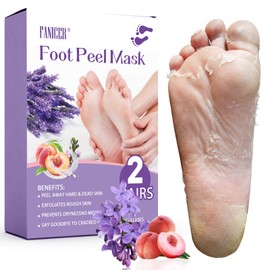2 Pairs of Foot Mask, Moisturising Foot Mask, Socks Foot Mask for Dry and Cracked Feet, Gentle Foot Care for Men and Women (Peach & Lavender)