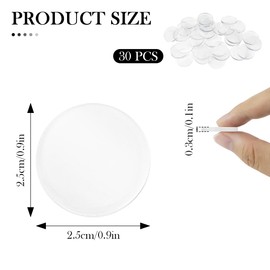 LNQ LUNIQI 25 mm Transparent Non-Slip Pads Glass Plate, Pack of 30 Round Non-Slip Pads Table Top, PVC Rubber Mat, Non-Slip Mat for Glass Plates, Dining Tables, Workbenches