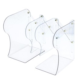 Letaya Bookend, Bookend, Bookstand, Shelf, Tabletop, A4, Divider, Prevents Falling, Storage, Stretchable, Clear, Stylish, Transparent (1)