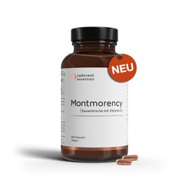 Montmorency Sour Cherry Capsules, 67,500 mg (50:1 Extract) per Daily Dose, 180 Vegan Capsules, 3 Months, with Vitamin C for Immune Defence, 1,350 mg Cherry Extract, Equivalent to 67,500 mg Cherry