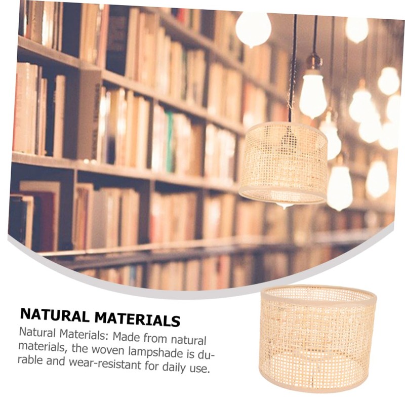 BIUDECO Decorative Rattan Lampshade Ceiling Light Covers 2pcs Woven Lamp
