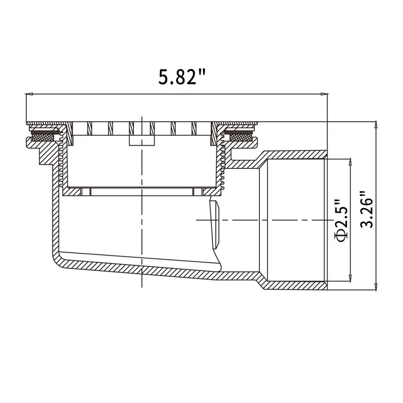 2" Low Profile Shower Drain with 2" x 1-1/2" Reducer