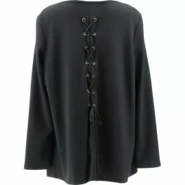 Rhonda Shear Cowl Neck Lace Top Women's, Charcoal, Lg