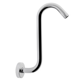 NearMoon S Shaped Shower Head Riser Arm, Shower Extender Arm with Flange, Standard 1/2" Connection- Bathroom Accessory, 10 Inch (2 Pack, Chrome)
