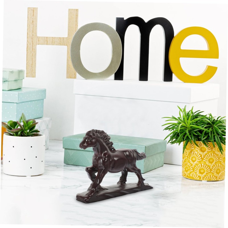 Alipis Wood Craft Horse Statue Horse Sculpture Ornament Simulation Animal