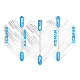 RED DRAGON Hardcore Gerwyn Price Iceman Ionic White and Blue Dart Flights - 3 sets Per Pack (9 Dart Flights in total)