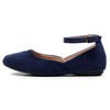 VenusCelia Zapato plano Serenity Strap para mujer, Azul Marino Gamuza,