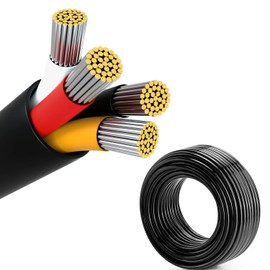 24 Gauge Wire, 4-Conductor Electrical Wire. 24 AWG Stranded Flexible PVC Tinned Copper 24/4 Cord Extension Cable is Used for LED Lamp Lighting, Automotive, Speaker, Audio, Power, etc. (33FT - 10M).