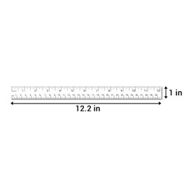 12 inch / 30-Centimeter Repeatable Stick-On Measuring Tape (12-inch, White - 300 ft) Both Metric and Standard Units - Peel-and-Stick Ruler Tape for Left-to-Right Reading (inch/mm)