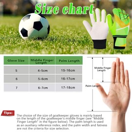 Goalkeeper Gloves for Children, Size 6 with Finger Protection and Double Wrist Protection, for Extreme Strong Control and Grip, Non-Slip, Bright Green