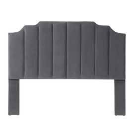 24KF Velvet Upholstered Tufted Queen Headboard Full Headboard with Vertical Channel Design Queen/Full -Jade Green