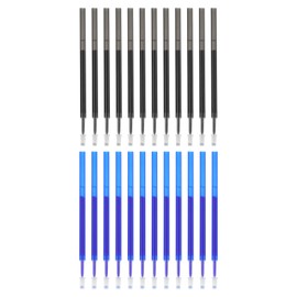 PATIKIL Erasable Gel Pen Refills, 24 Pcs Gel Ink Pens Refills Press Click Pen Fine Point 0.5mm Retractable Pens for Planner Writing Painting, Black and Blue