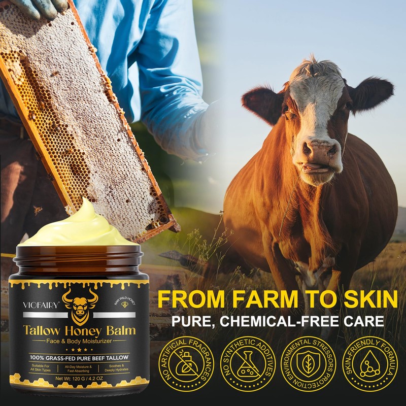 Tallow and Honey Balm for Face - Beef Tallow for