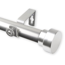 Rod Desyne 100-37-1605 Bonnet Curtain Rod 1" Od - Single Curtain Rod Set, Satin Nickel, 160-240"