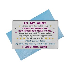 EE&YU My Aunt Card Gifts - Best Aunt Birthday Mothers Day Gifts, Aunt Card for Women, I Love Auntie Gifts from Nephew Niece, Thank You Aunty Present