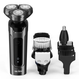 SEJOY 5in1 Professional Electric Shaver Beard Hair Trimmer Shaver Kit For Men Wet/Dry