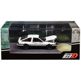DCD for Toyota Sprinter Trueno (AE86) RHD White Black Diecast Model Engine Mounted VS Kyoichi Sudo Initial D Right Hand Drive
