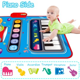 Toys for 2 Year Old Boys, 2 in 1 Boys Toys Musical Mat for 1 2 3 4 5 Year Old Boys Gifts Kids Toys 1-6 Year Old Girl Boys Educational Music Toys for 1-6 Year Old Girls Boys Birthday Gifts