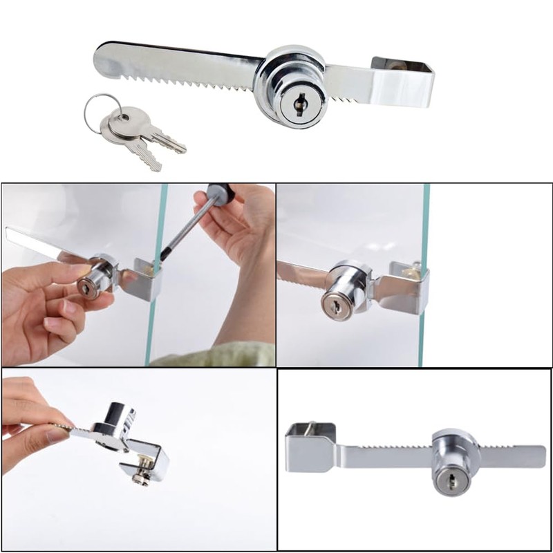 Sliding Glass Door Ratchet Lock with Chrome Finish – Keyed