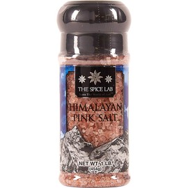 The Spice Lab Himalayan Salt - Coarse 1 Pound Grinder - Pink Himalayan Salt is Nutrient and Mineral Dense for Health - Gourmet Pure Crystal Kosher & Natural Certified