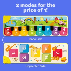 Move2Play, Double Sided Piano Mat | 50+ Sounds & Songs | 1, 2, 3, 4+ Year Old Gift & Birthday Present | Baby, Toddler, Boy, & Girl Age 12, 18, 24+ Month Old