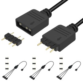 MILYARD 3 Pcs 1-to-3 ARGB Splitter Cable, 5V 3Pin Addressable RGB Splitter Extension Cable with Male Pins for Computer Chassis, CPU Cooler and 5v Argb Fan