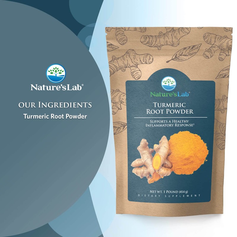 Nature's Lab Turmeric Root Powder - 1lb Bag (64 Servings)