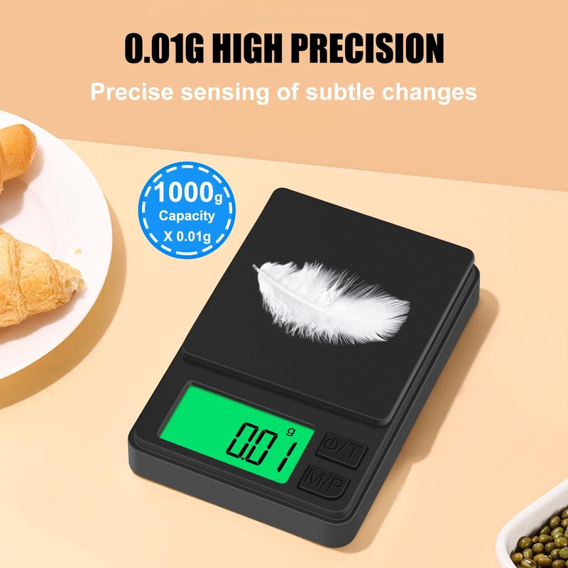 Digital Pocket Scale 1000g x 0.01g, Diyife Portable Precision Gram