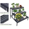aboxoo 3 Tier Stair Style Large Metal Plant Stand, Garden