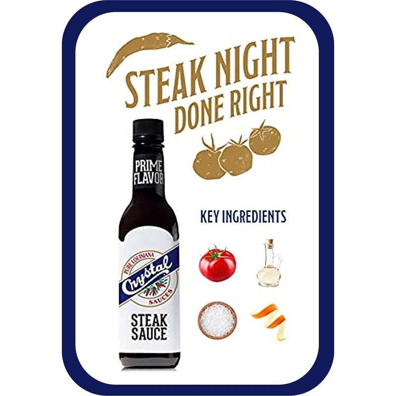 Crystal Louisiana's Steak Sauce, 10 Ounce, Compliments Steak, Chicken, Pork,