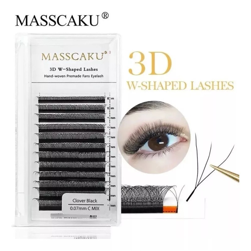Masscaku Paquete De Extensiones De Pestañas Masscaku 3d Clover Fan