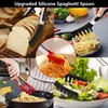 Upgraded Silicone Spaghetti Spoon & Pasta Tong,Non-stick Sturdy Pasta Fork