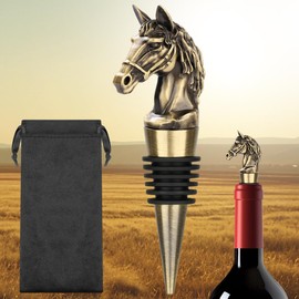 LULLEA Horse Head Wine Stopper, Horse Gifts for Horses Lovers, Father Day Christmas Birthday Gifts for Men Women, Funny Bottle Stoppers for Wine Champagne, Bronze with Gift Bag