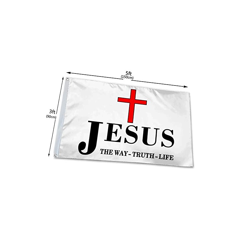 Aihccy Jesus The way Truth Life Flag Banner 3x5Feet Garden