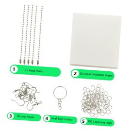 SUPVOX 1Set DIY Jewelry Making Kit Heat Shrink Sheets Shrink Art for Crafting Safe Materials for Jewellery Making
